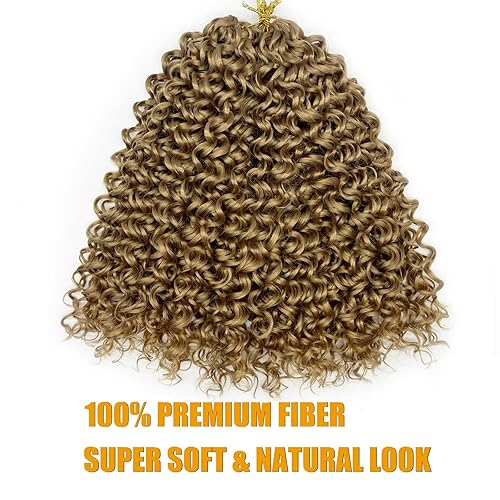 Miniatura 7 de Gogo Curl - 8 paquetes de cabello rizado de ganchillo de 14 pulgadas para mujeres negras color marrón oscuro ondulado rizos de playa cabello de