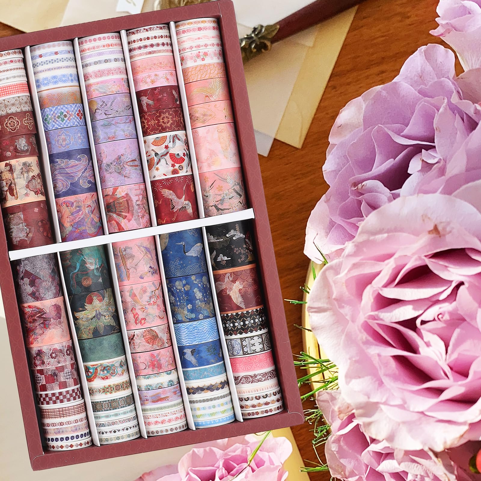 STOBAZA 100 Rollen Buntes Washi Tape DIY Scrapbook Dekoration Papierbänder Selbstklebend Leicht Abreißbar Handlich für Tagebuch Planer Basteln und Geschenkverpackung