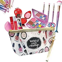 Maquiagem Infantil, Kit, Paleta de Sombras, Pincel de maquiagem, Necessarie, Gloss Labial e Acessórios Maquiagem Para Crianças e Jovens, Presente para Meninas CN2