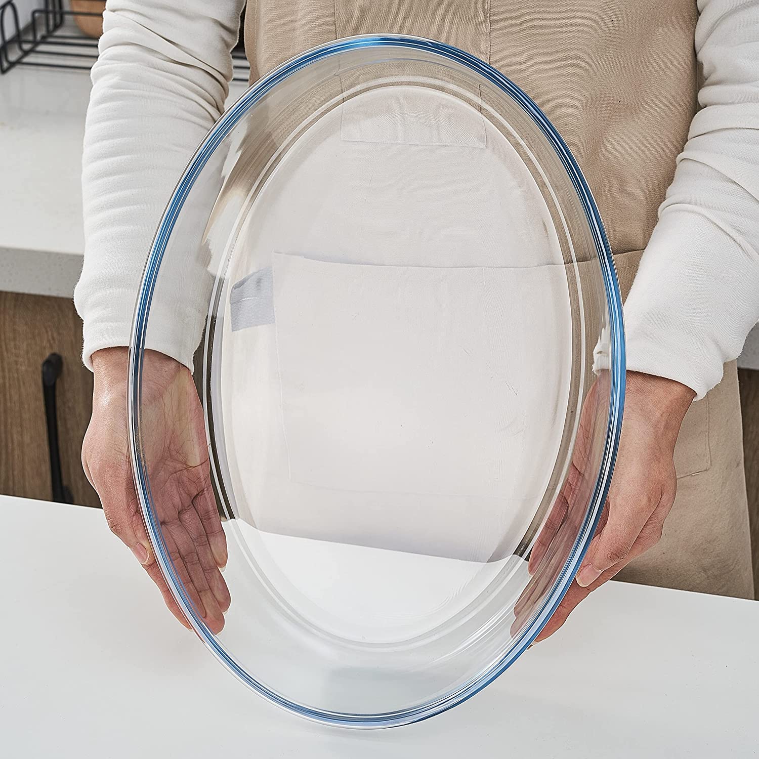Red-Rubby Glass Baking Dish Serving Tray, Transparent, Microwave Oven Dishwasher Freezer Safe, Oval (Set of 3 - Small, Medium & Big) 4