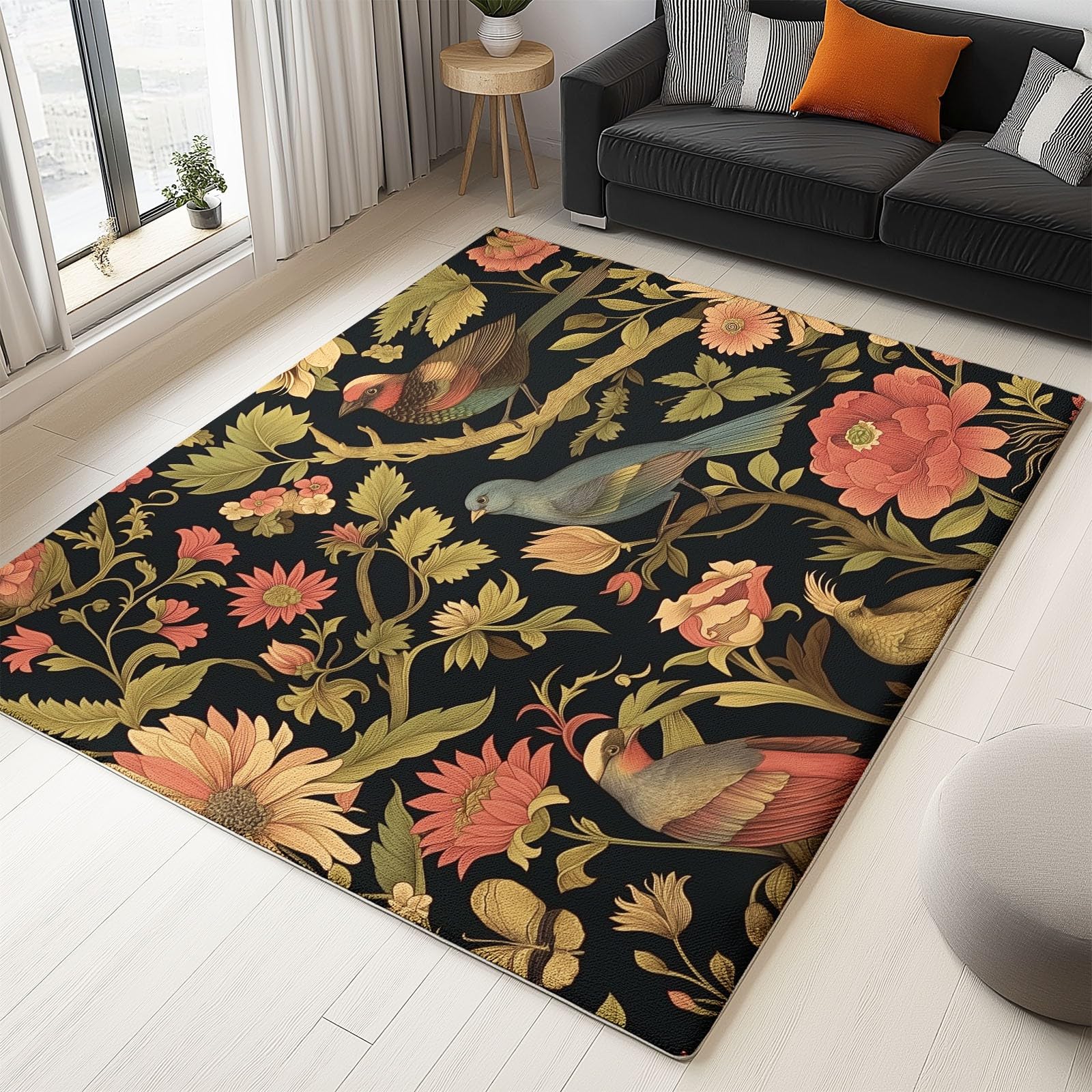 Organisch Vloerkleed - Flowy Lines Antraciet | Wasbaar