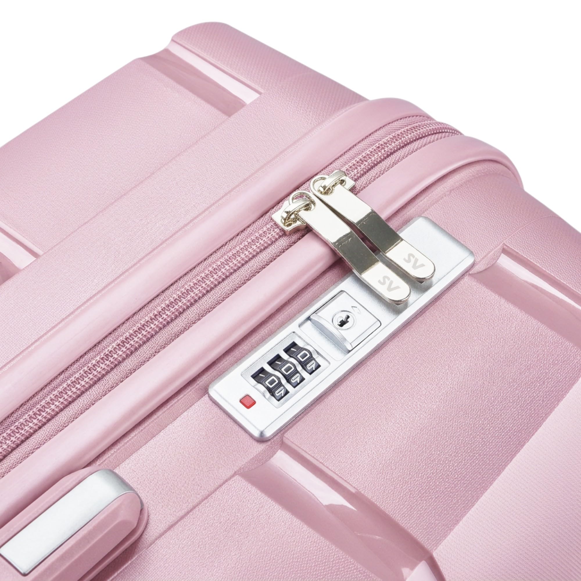 Grande Valise 75 cm Rigide Polypropylène - Valise Soute Avion Grande Taille XXL, 4 Roues Doubles Silencieuses, Serrure à Combinaison, Poignée Télescopique, 75 x 50 x 28 cm, Rose Gold