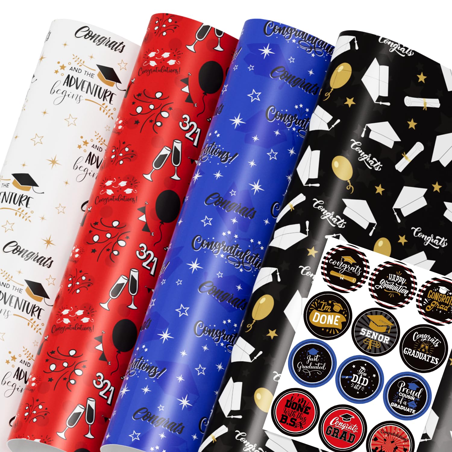 Amazon.com: Mpanwen Graduation Wrapping Paper for Graduates, 8 Sheets ...