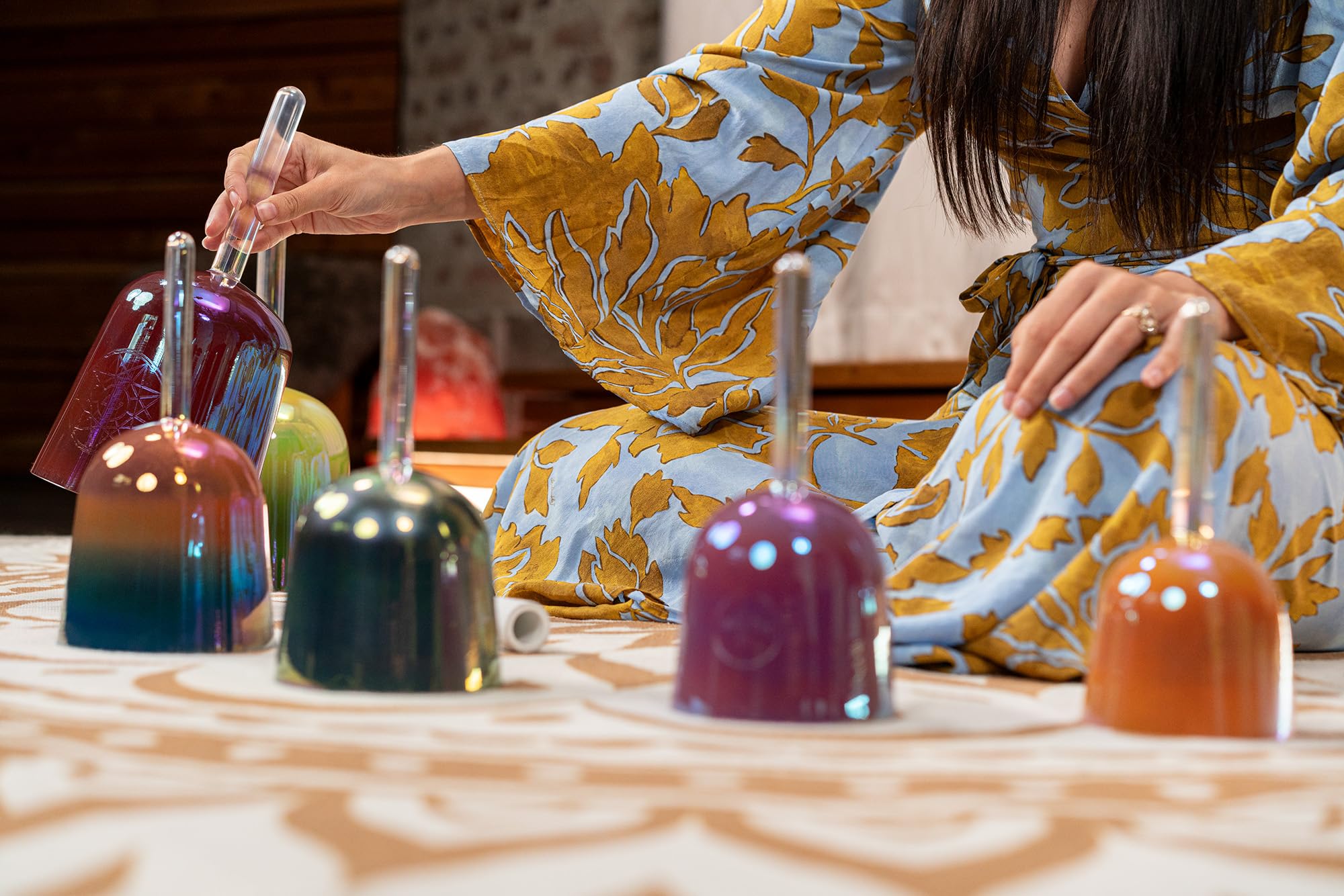 Essence Solfeggio Lot de 6 bols chantants en cristal avec maillets et sacs pour la méditation, la guérison par le son, la thérapie Reiki, le yoga