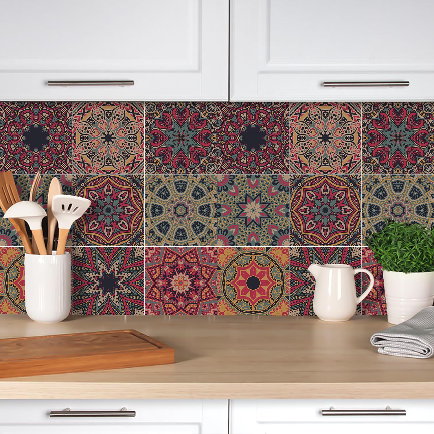 Zerone Autocollant De Tuile Autocollant De Carrelage Mural Auto-adhésif