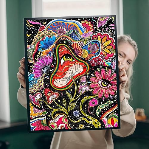 Miniatura 2 de Suyaloo Kits de pintura de diamantes de hongo para adultos kits de arte de diamantes 5D para adultos niños y principiantes pinturas de taladro