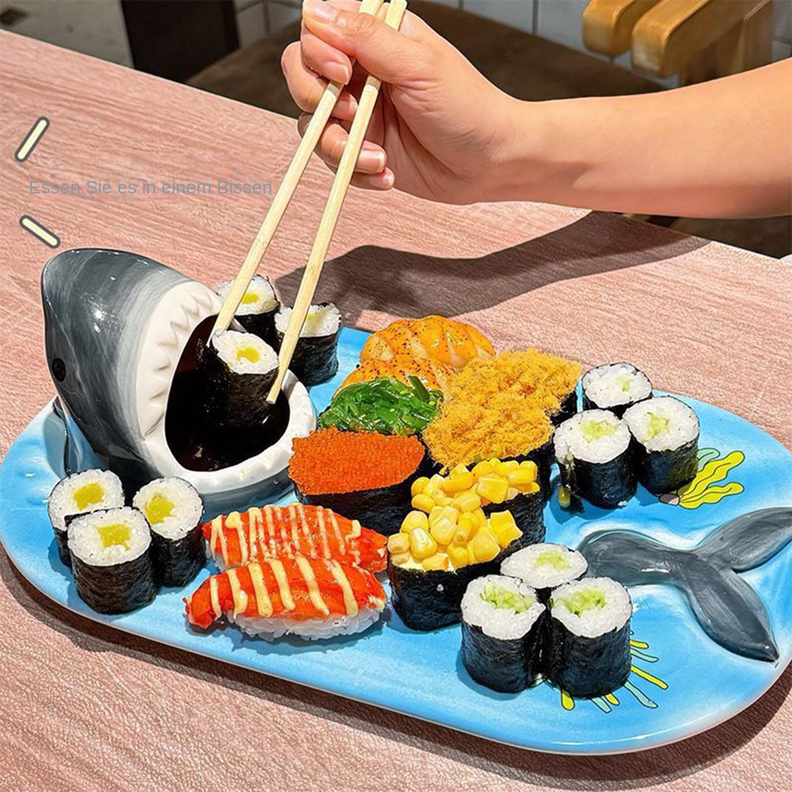 Assiette Sushi Requin Vaisselle Résistante Aux Hautes Températures | Assiettes À Dessert Requin Pour Dumplings Fruits Fêtes Maison Restaurant