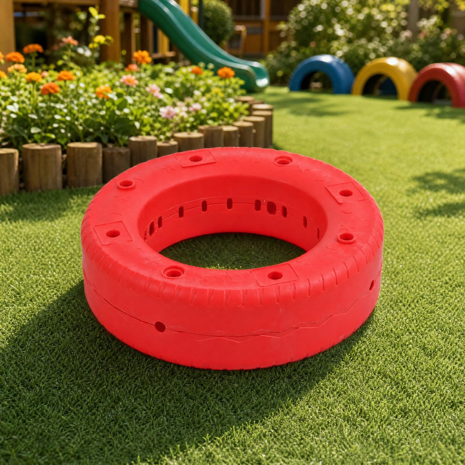 Sitzreifen mit Drainagelöchn wettfest Gartenreifen mit Lochung pflegeleicht Reifenspielzeug für Gartendekoration, Pflanzgefäß, Gelb