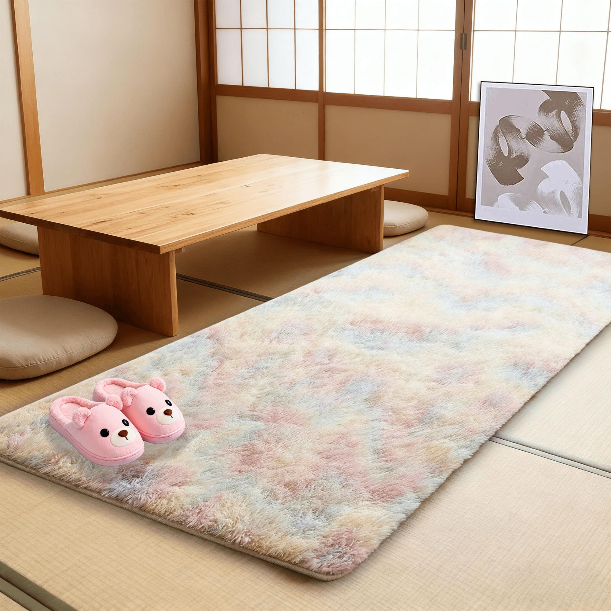 Tapis lavable en machine 170x330 cm pour nettoyer les taches du salon