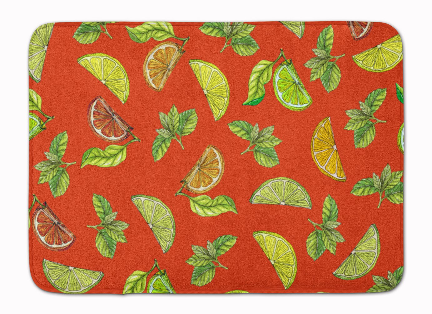 Caroline's Treasures BB5205RUG Lemons, Limes and Oranges Machine Washable Memory Foam Mat, Bathroom Rug, Non-Slip Bath Mat, Durable Thick Washable Rugs for Kitchen, Bathroom Quick Dry, Decorative Artw