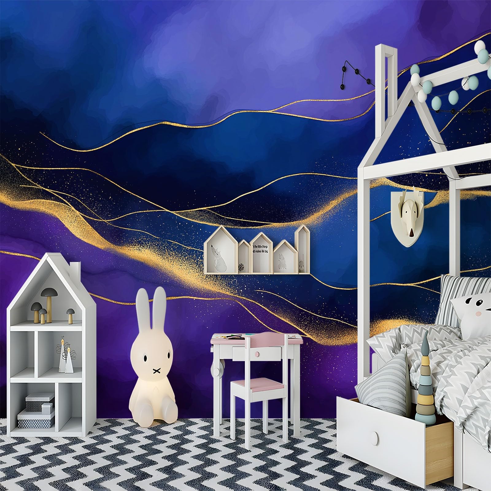 Dreamy Linework marmurowe murale fioletowe fototapety, nietkane murale ścienne do sypialni salonu dekoracja 350 x 256 cm pokój dziecięcy tło ściana dekoracyjna (nie samoprzylepna)
