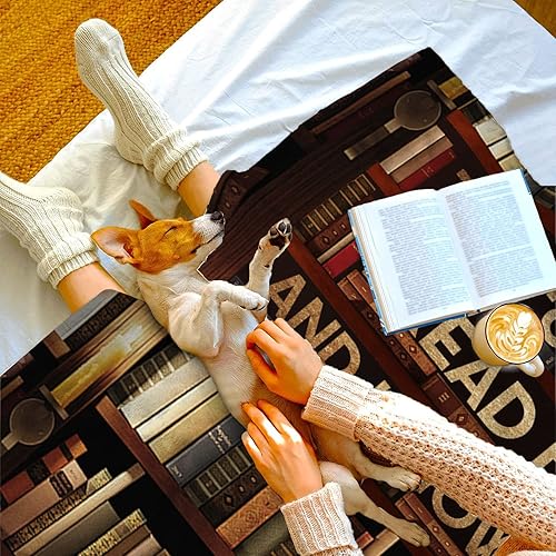 Miniatura 5 de ENCYCOM Manta personalizada para niñas, manta con texto en inglés "Just A Girl Who Loves Books", manta personalizada de regalo para niños para hija