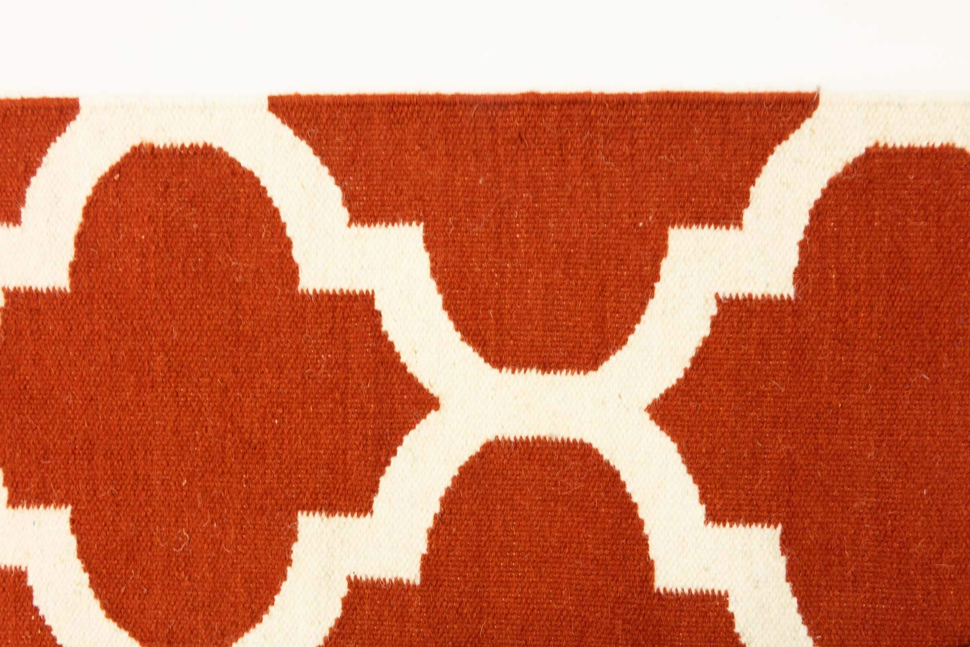 Kelim Tapis Moderne tissé à la Main Rouge Rouille 120 x 180 cm