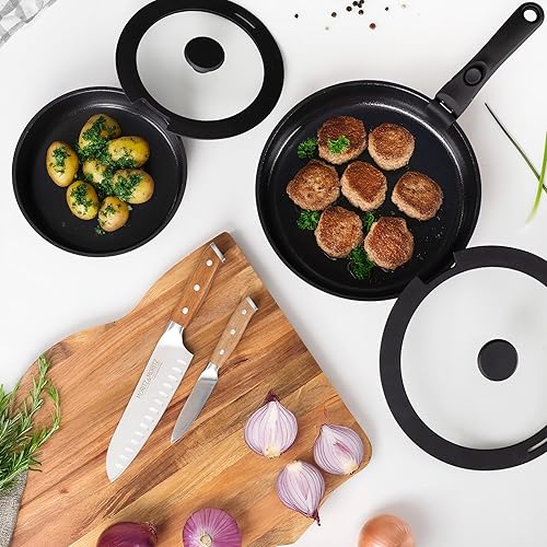 Miniatura 11 de Juego de utensilios de cocina antiadherentes de aluminio fundido de 15 piezas, ollas y sartenes apilables con asas extraíbles, revestimiento de