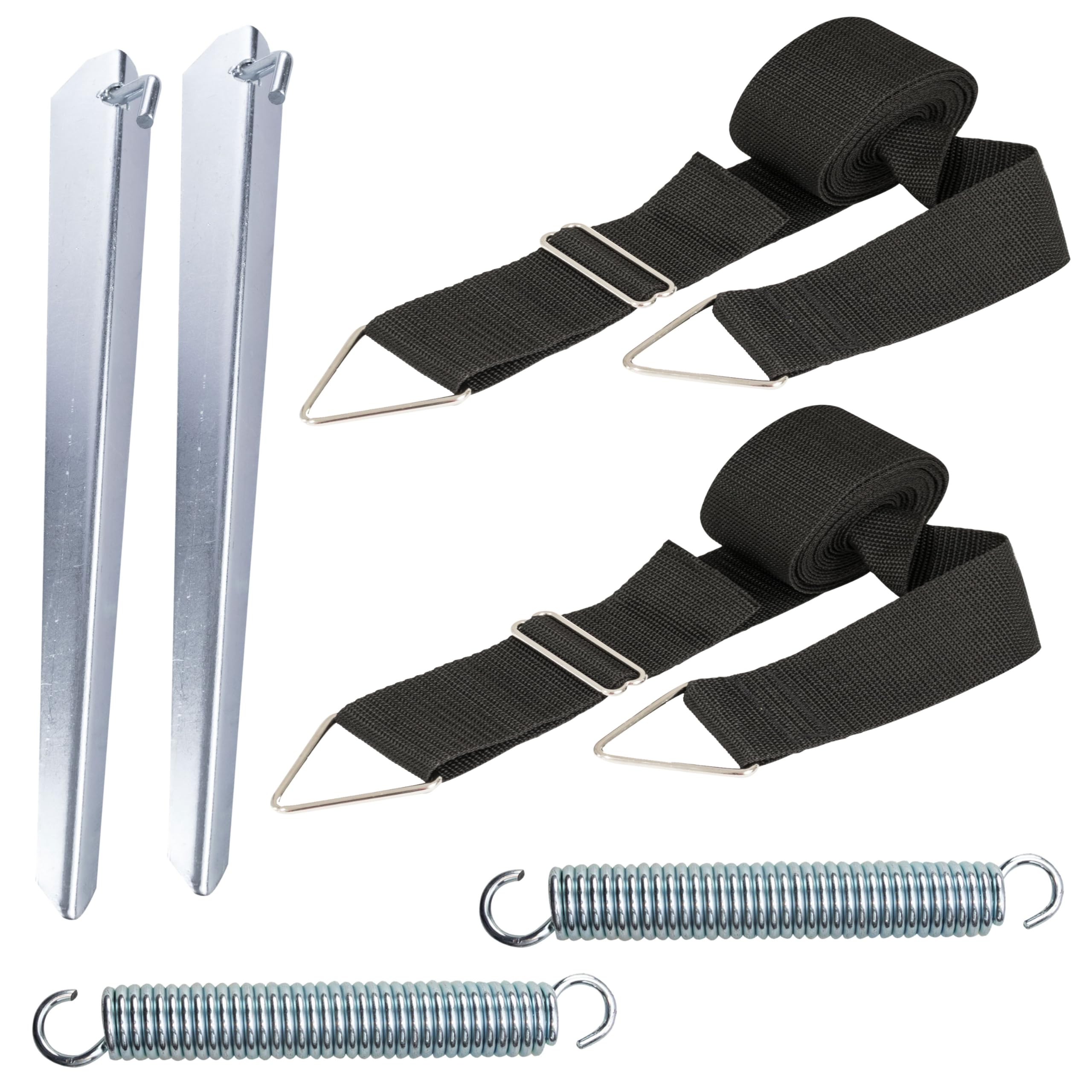 Sturmband Set Spanngurte 2x3,5m Spannfeder Heringe Sturmset Zelt Tie Down Sport & Freizeit