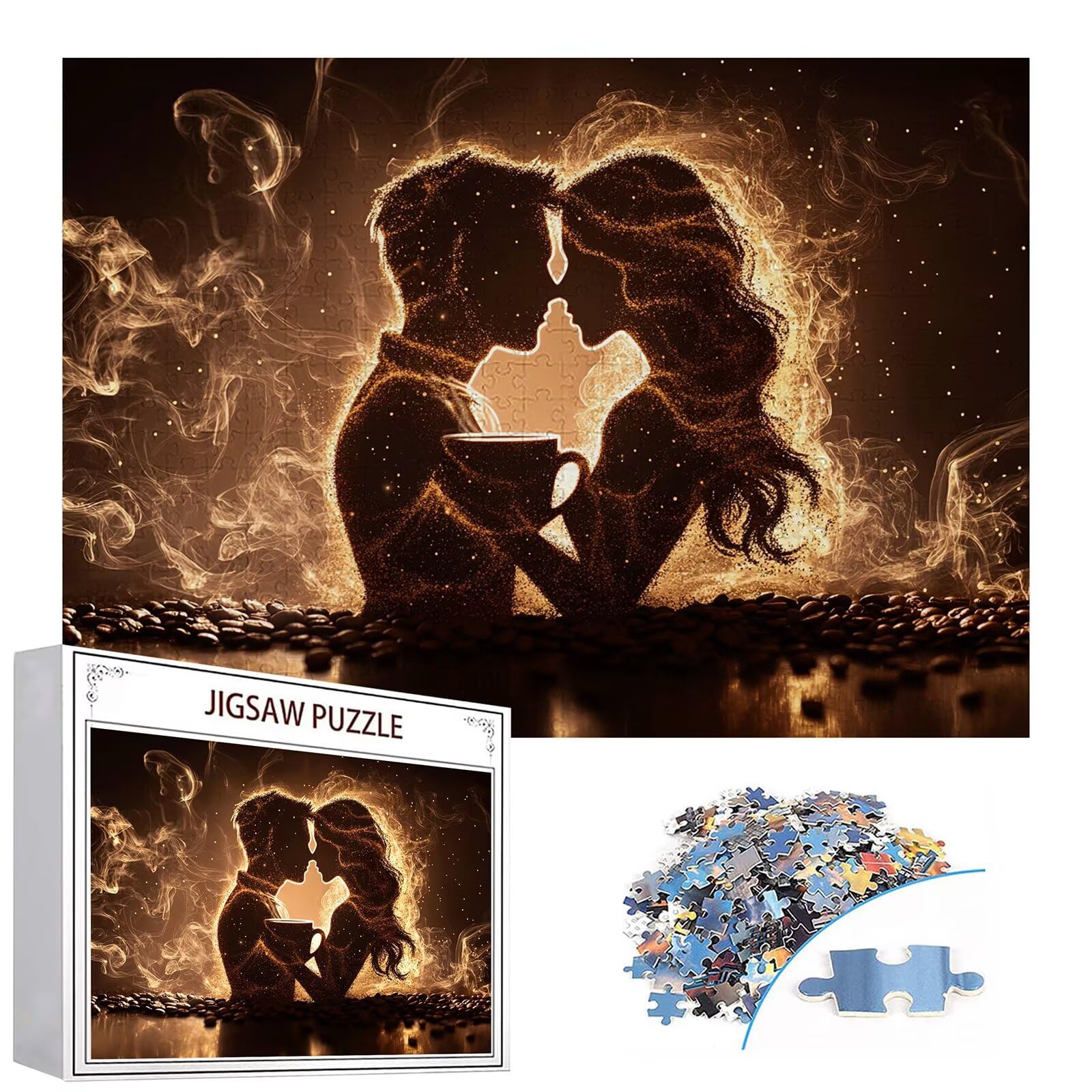 Puzzle 3000 Pezzi Coppia Puzzle Adulti Sfida Impossibili Jigsaws Tazza Classica 3D Pattern Art Jigsaws per Divertimento Adulti e Bambina, Gioco Familiare, Festa Aziendale, Amore e Amico 122x81cm C-44