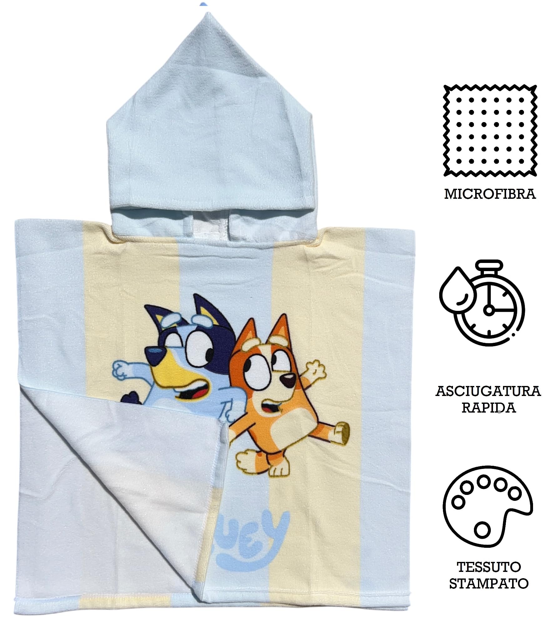Poncho de baño infantil de microfibra de poliéster 50 x 100 cm