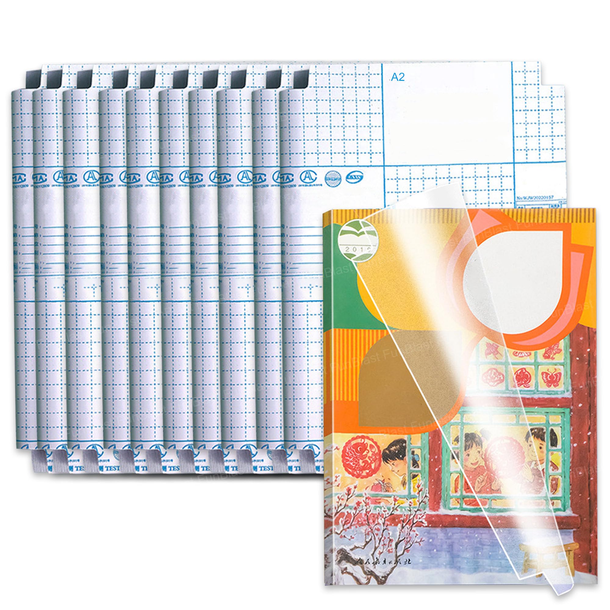 FunBlast Transparent Sticker Book Cover Film - 16K Size -10 Each, Book Biding Cover, Waterproof School Textbook Protective Case Cover, Cut Self-Adhesive Book Cover Sticker (Transparent, 16K)-image-15