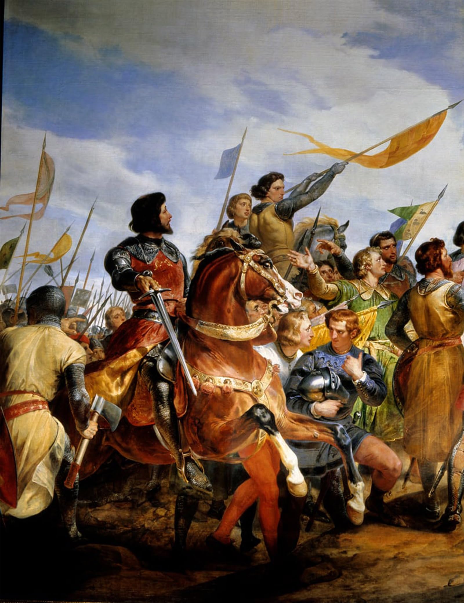 ARTXLXXBN Famous Painting Art Wall Decor Abstract Art Picture Franco-english War the Battle of Bouvines by Horace Vernet Animal Pictures for Home Decor 60x90cm