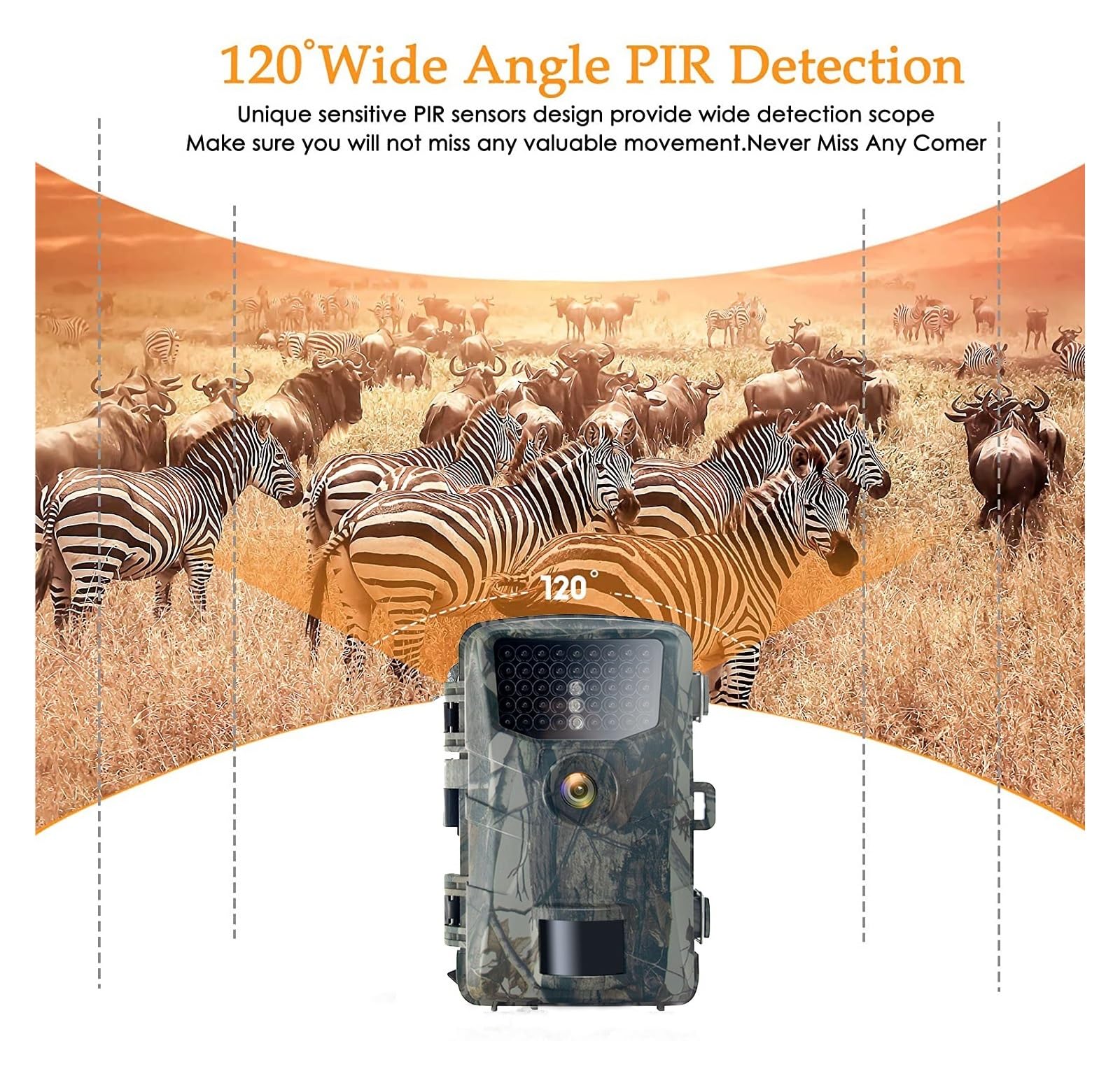 VChics Caméra de Chasse, Trail Camera 2.7K 48MP 940NM Caméra De Chasse Infrarouge Suivi Vitesse Déclenchement 0.3s IP66 Starlight Vision Nocturne Piège Jeu Cam