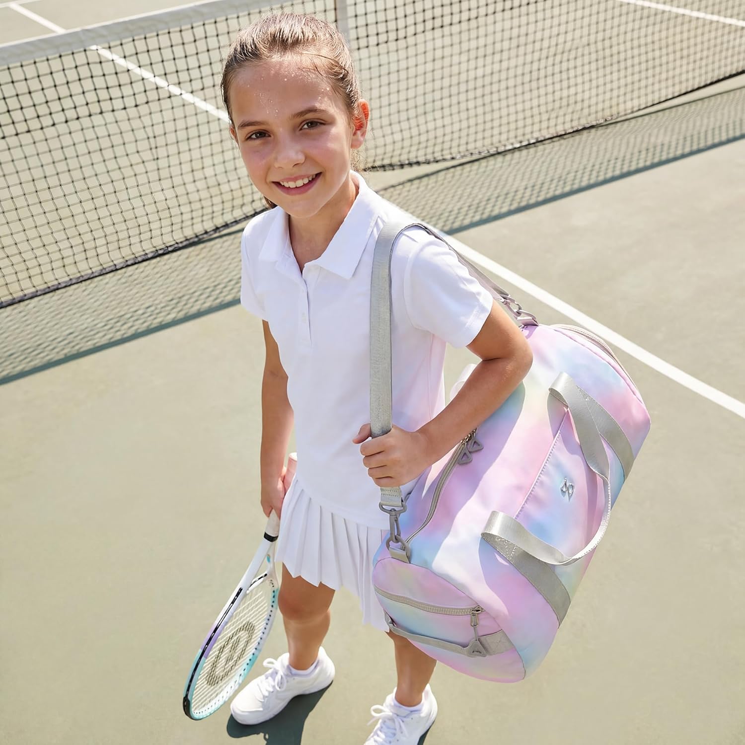 STELLE Dance Bag for Girls Ballet Bag Gifts for Girls Waterproof Sports Gymnastics Bag with Shoe Compartment Cheer Duffle Bag