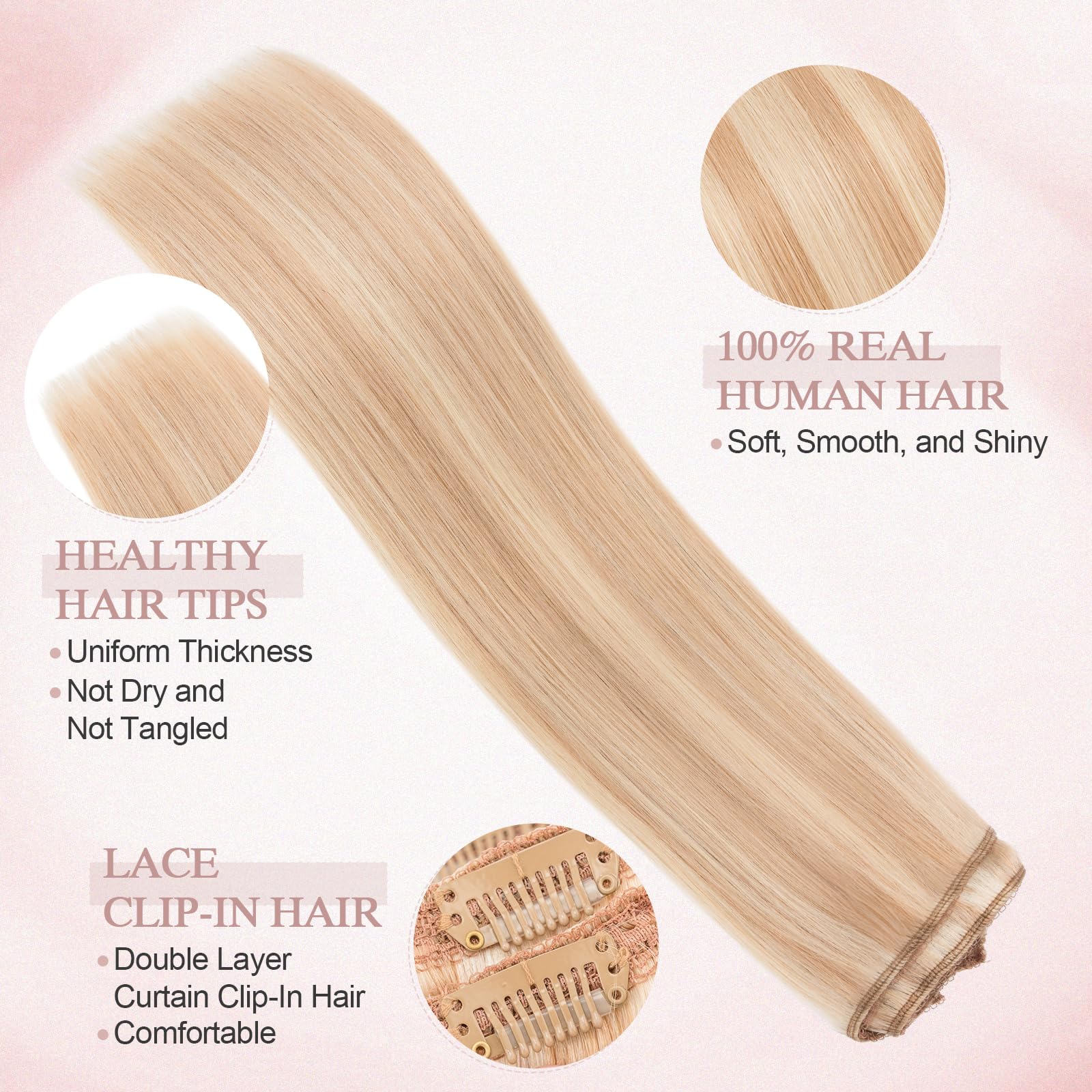 SEGOHAIR Clip in Hair Extensions Human Hair - Image 3