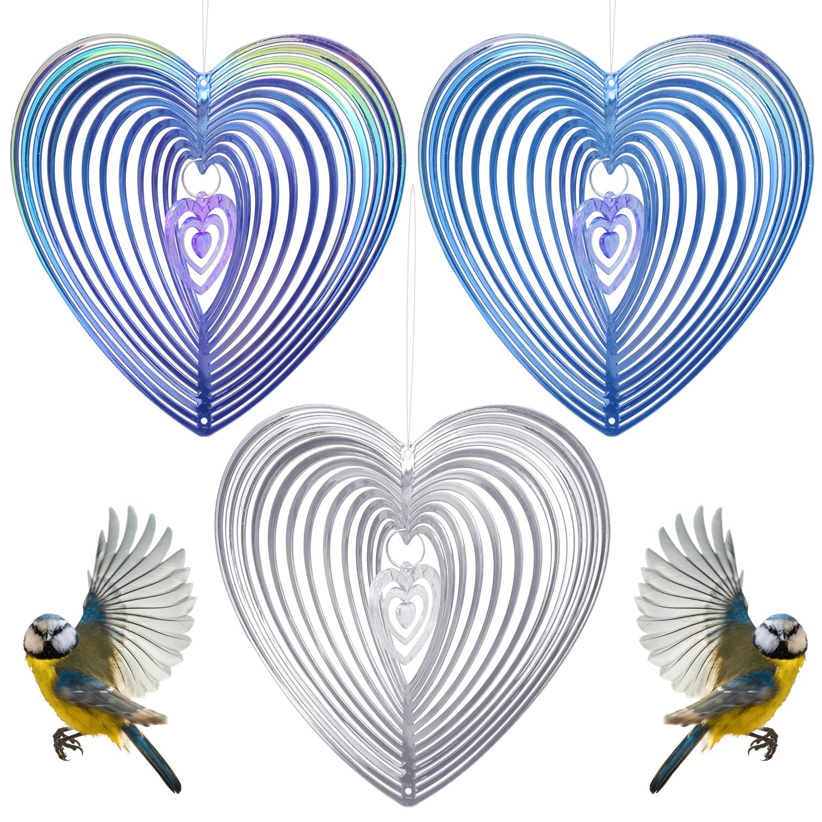 3Pcs Bird Deterrent,Reflective Bird Deterrent,Reflective Bird Scarer, Reflective Wind Spiral Bird Repellent,Keep Birds Away From Your Trees, Garden-image-27