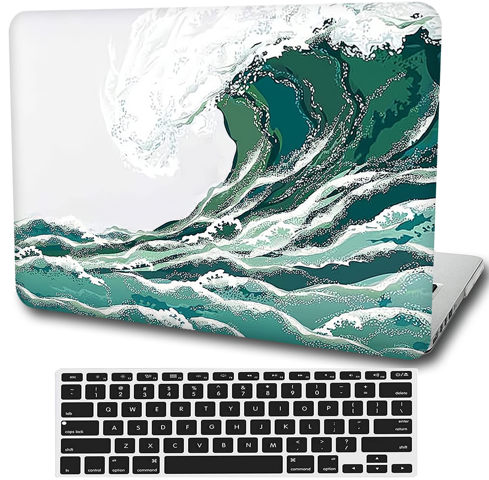 Photo 1 of Sea Wave Laptop Cover Compatible with MacBook Air 13 Inch Case 2021 2020 Release A2337 M1/A2179 with Retina & Touch ID,AMCJJ Plastic Hard Shell Case & Keyboard Cover Skin 02 Sea Wave