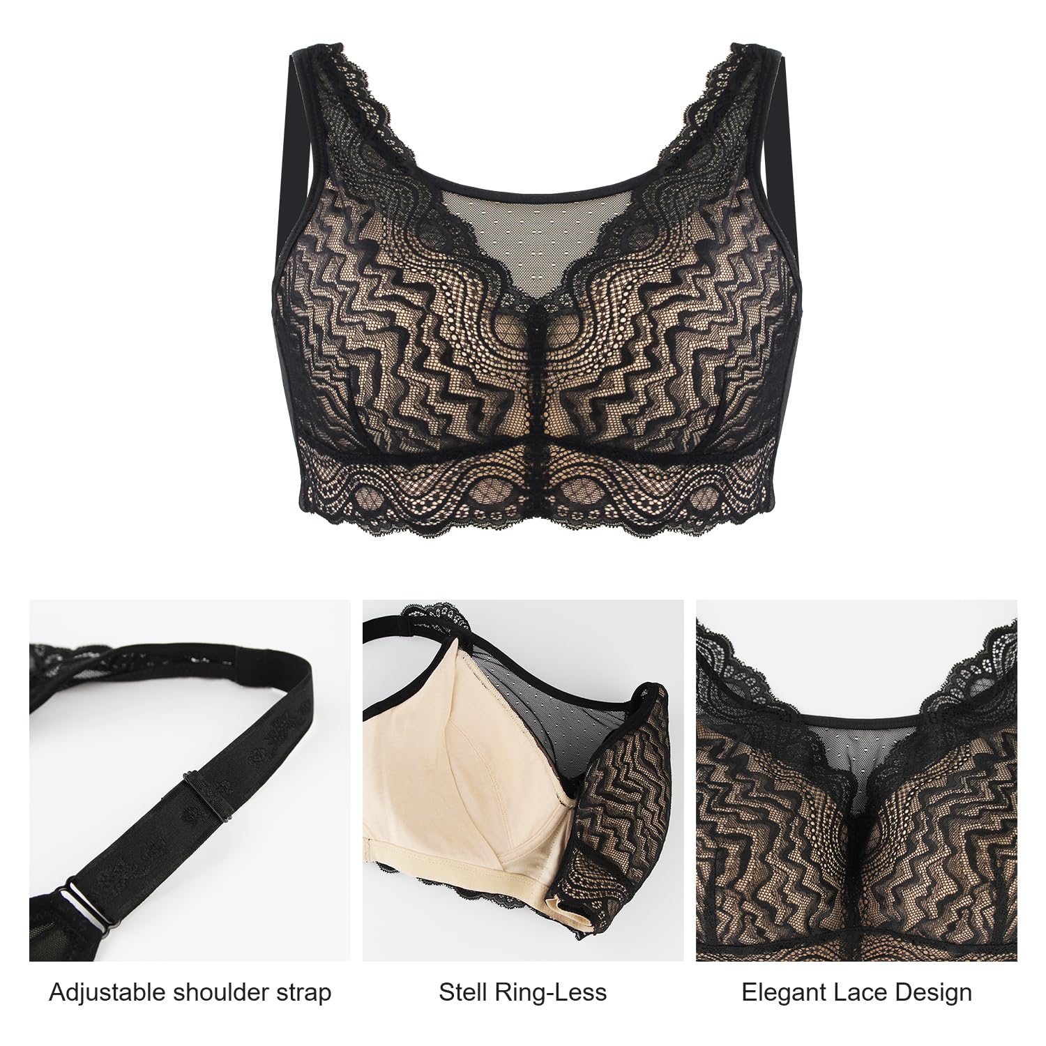 Lervanla Reggiseni per mastectomia con tasche senza ferretto Post Up Reggiseni Supporto Inserti per il seno per il reggiseno quotidiano