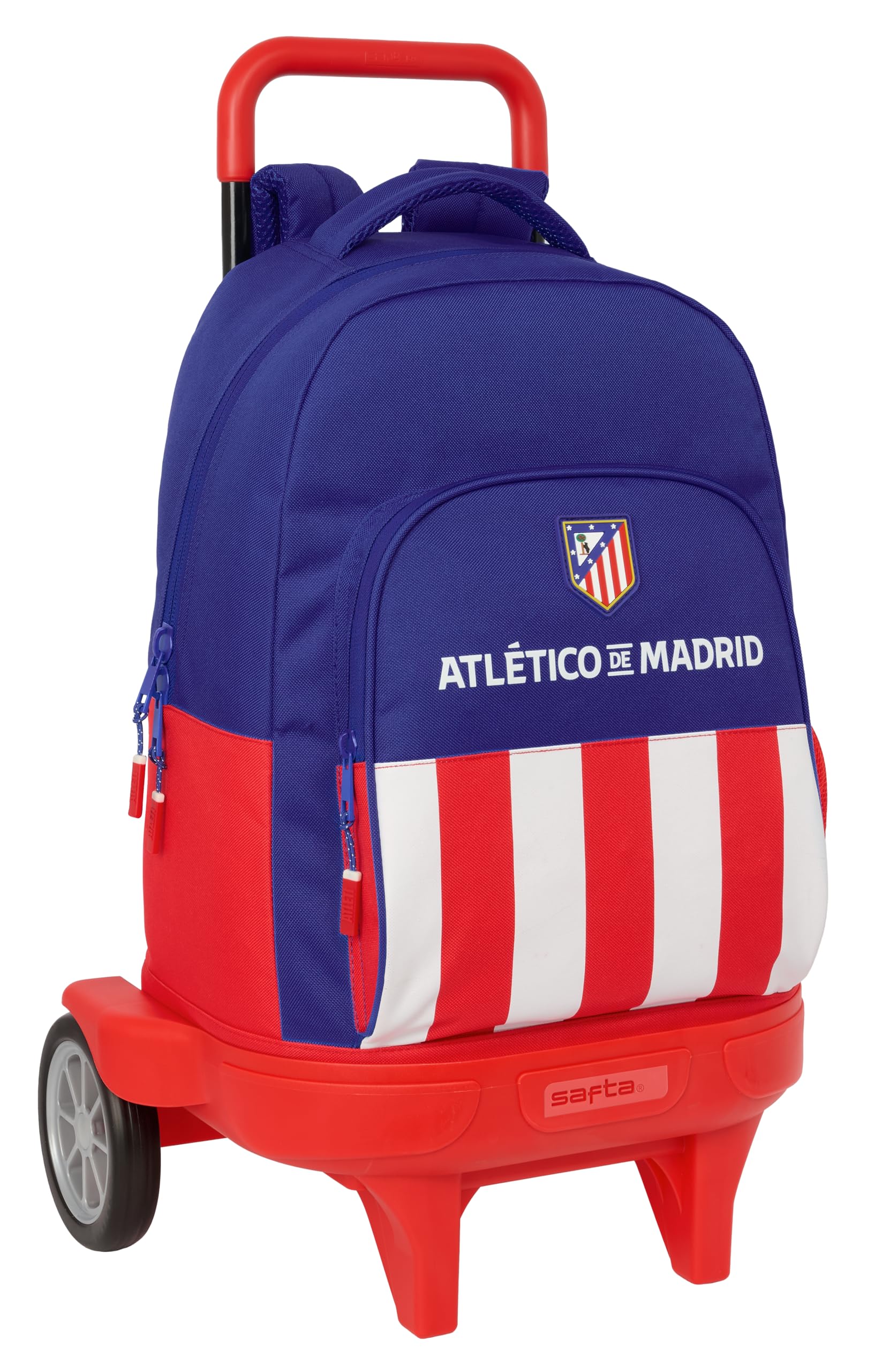 Safta ATLÉTICO DE MADRID - Mochila Grande con Ruedas, Compact Evolución, Extraíble, Ideal para Niños de Diferentes Edades, Cómoda y Versátil, Calidad y Resistencia, 33x22x45 cm