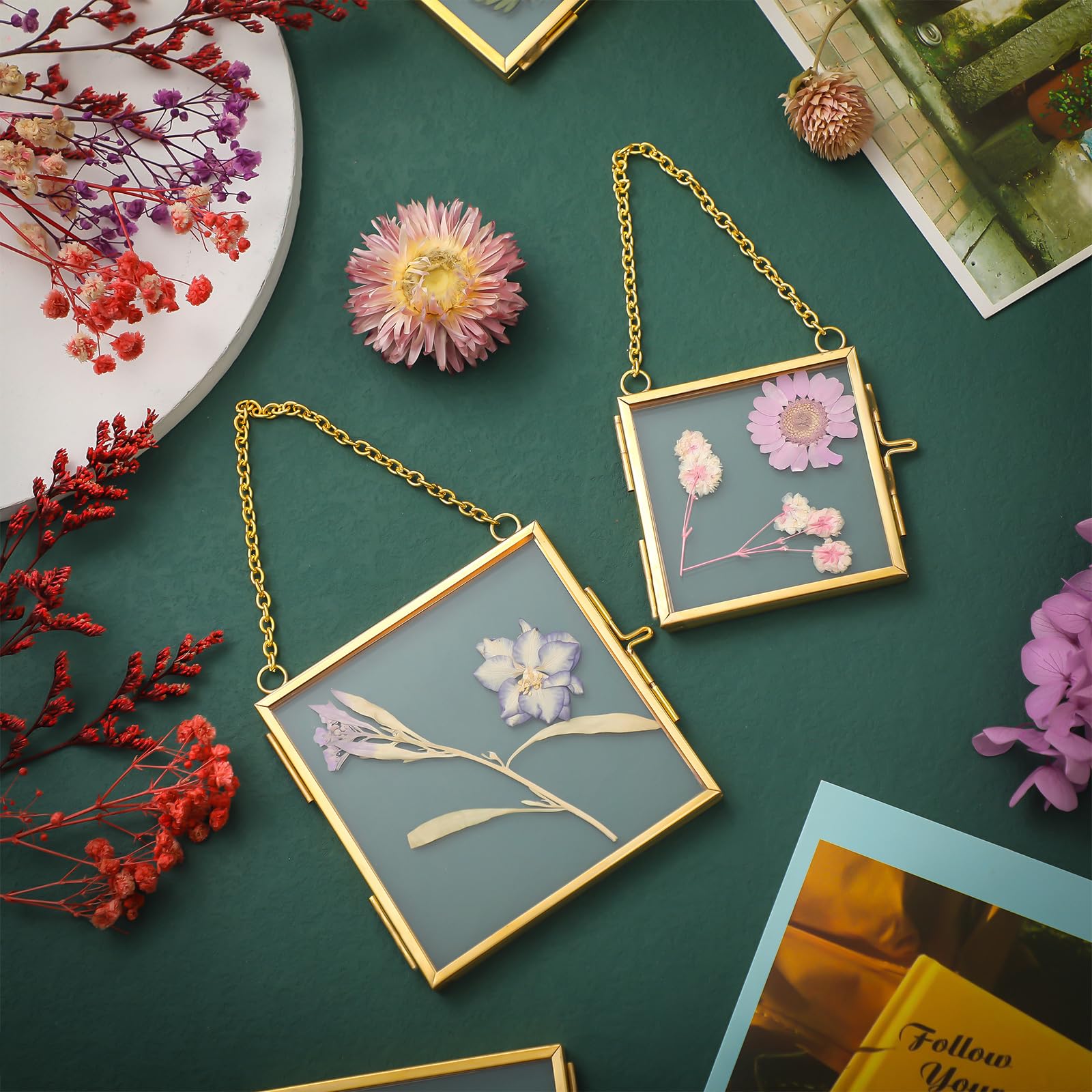 Amazon.com - Kigley 12 Pcs Double Glass Pressed Flower Frame with