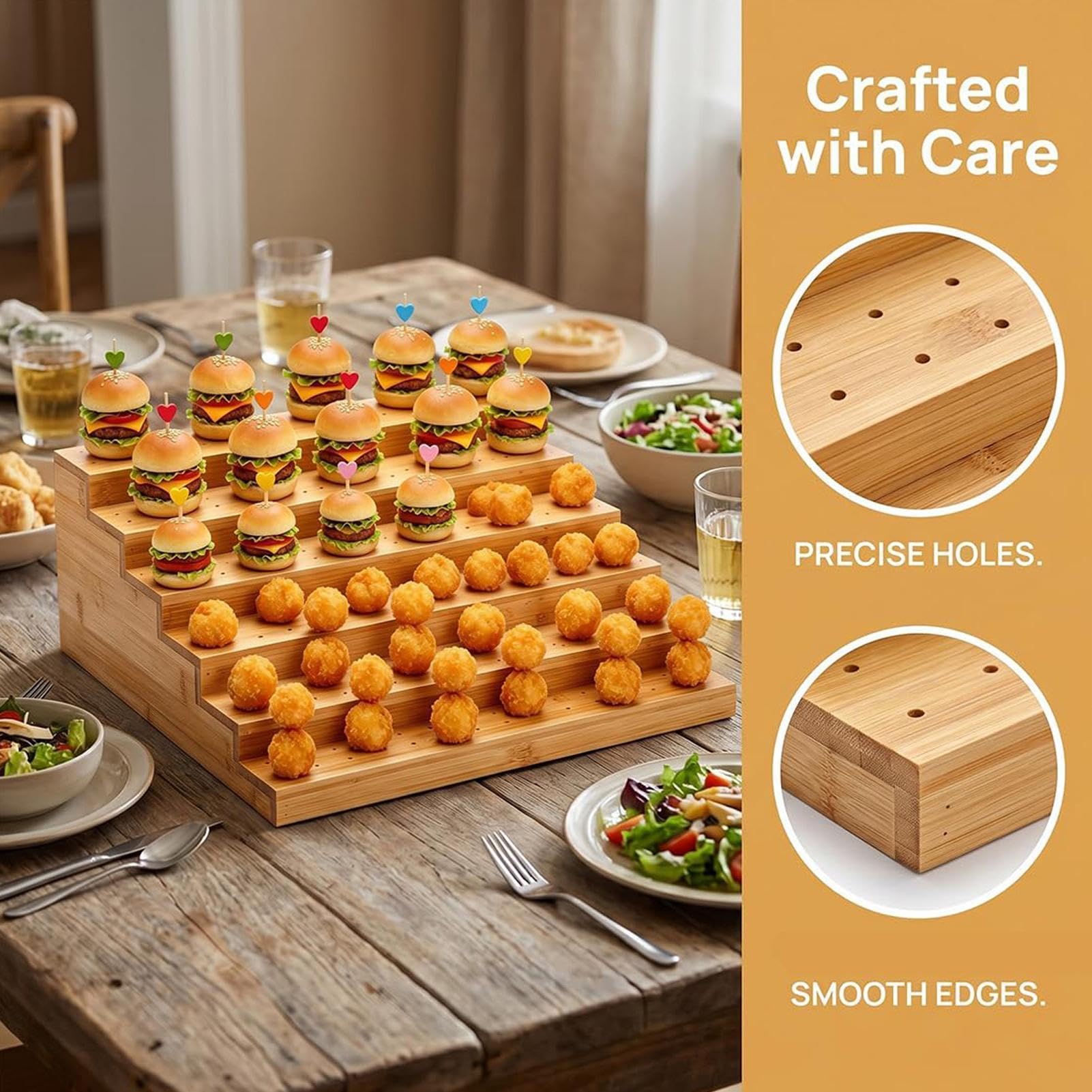 Soporte Para Brochetas Soporte Servicio De Queso Niveles | Expositor Brochetas Alimentos para Carnes Quesos Catering Barbacoas Bufés Bodas y Eventos Cóctel Celebraciones Reuniones