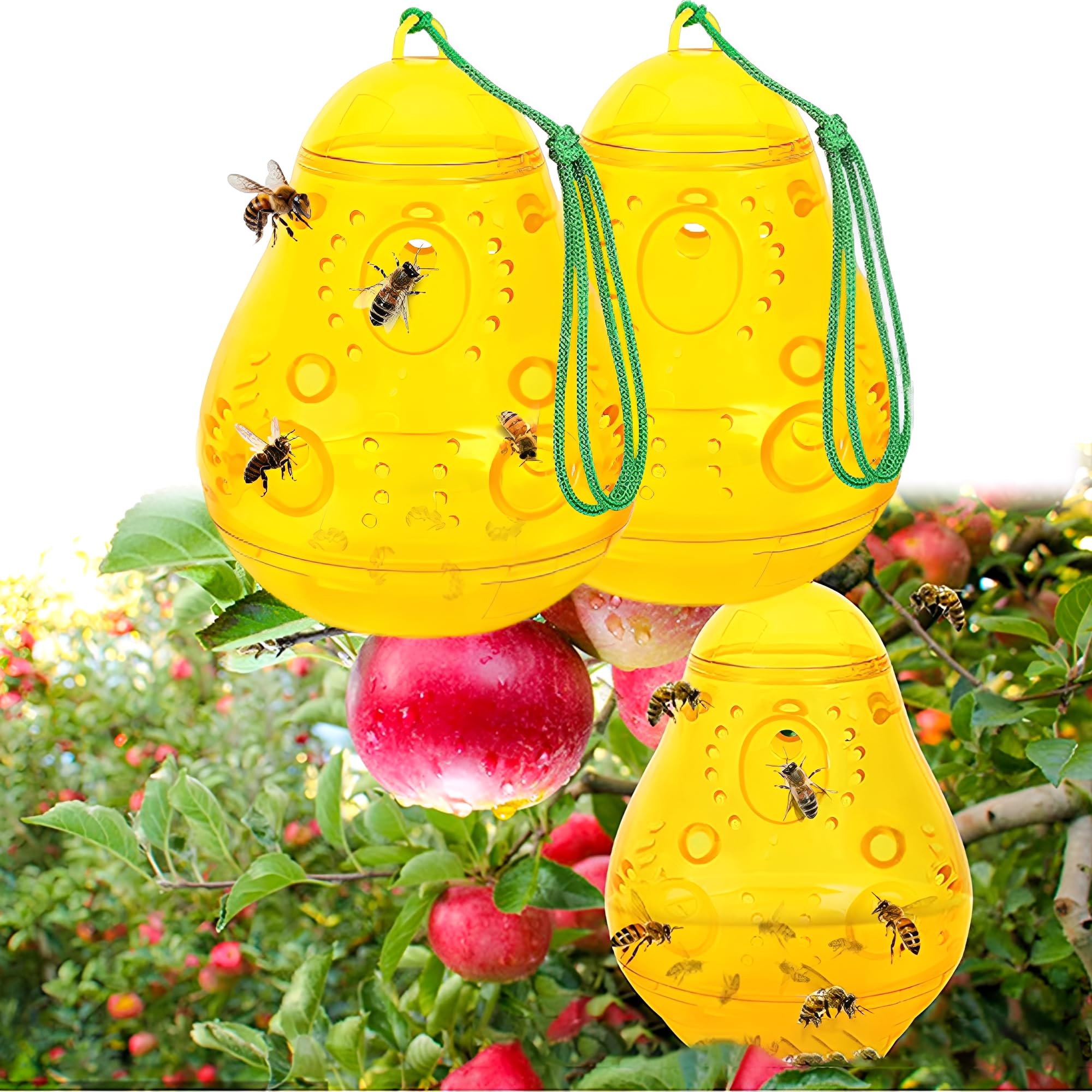 2PCS Cacciatori di Api, Controllo Degli Insetti Efficiente, Impermeabile Vespa nido Killer, Trappola di orno, Leggero Catcher, orno Decoy nido Appeso Deterrente per casa e Giardino all'aperto
