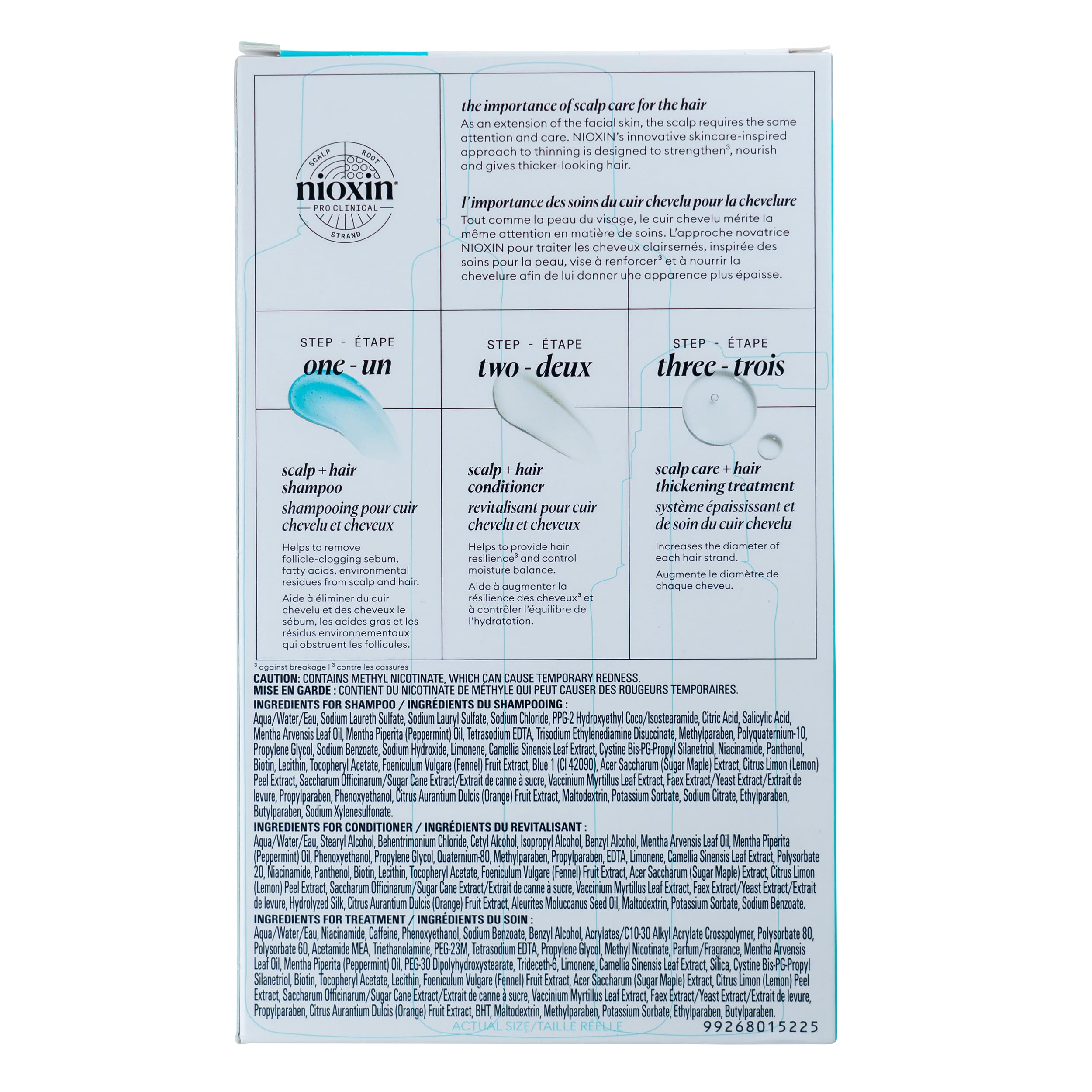 NIOXIN Scalp + Hair Thickening System Kits | For Natural, Colored, & Damaged Hair with Light to Progressed Thinning | Strengthen & Boost Hair Density with Niacinamide & Biotin | 1 Month Supply
