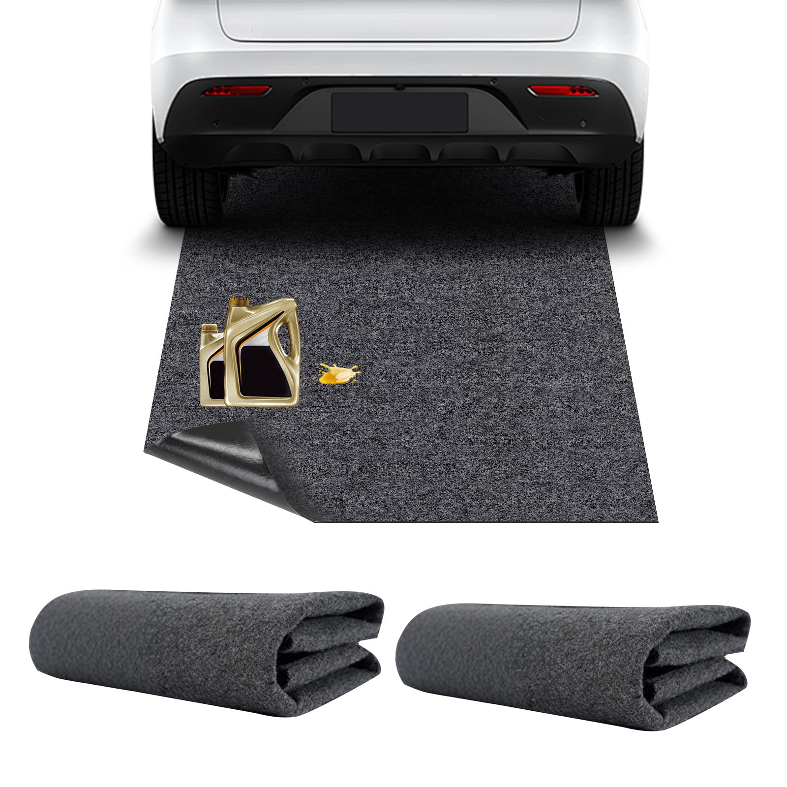 Alfombrilla de aceite para garaje, 2 piezas, almohadilla de recolección de derrames de aceite con respaldo de goma impermeable, alfombrilla absorbente debajo del automóvil que protege contra derrames