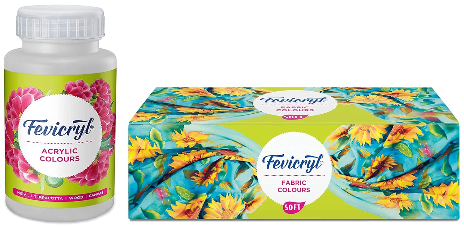 Pidilite Fevicryl Acrylic Painting Color (White, 500ml) Fevicryl Fabric
