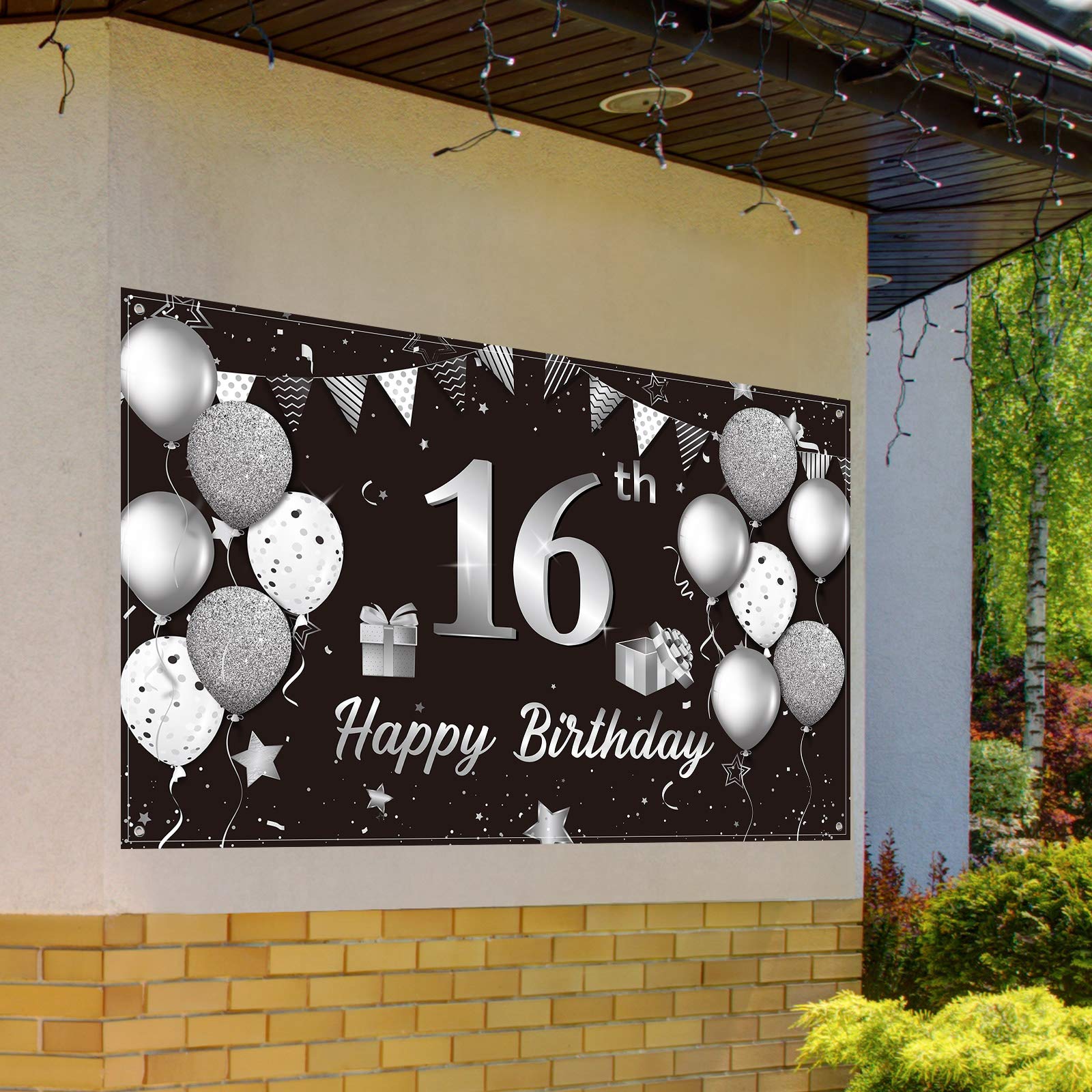 71x16 Inch Music Theme Birthday Banner - Large Fabric Party Backdrop Decor