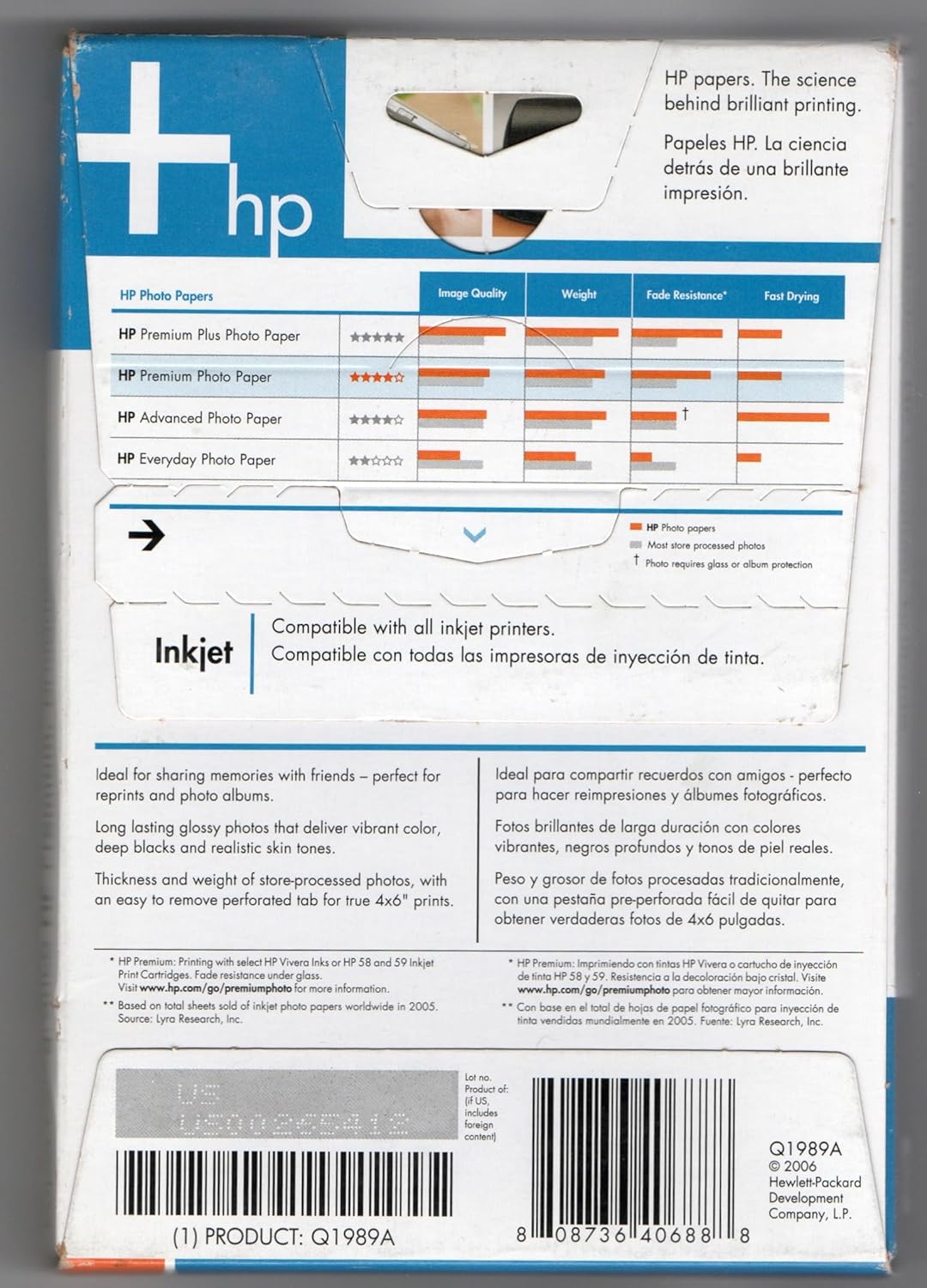 HP Premium Glossy Photo Paper (Q1989A)