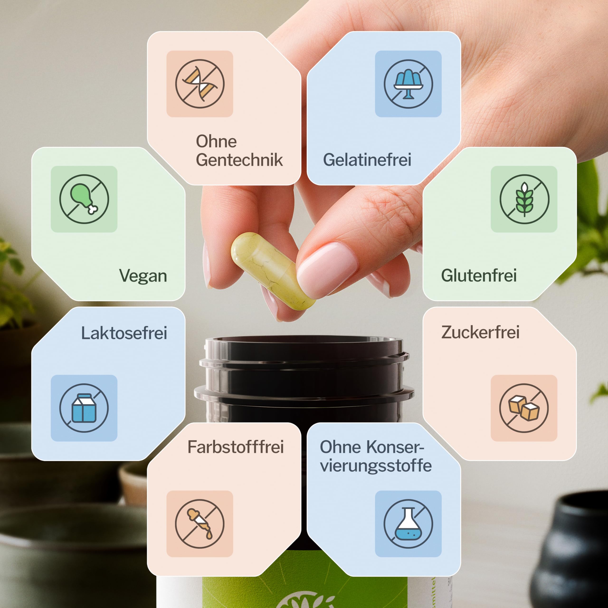 Vitamin B Komplex hochdosiert rein aus Buchweizen I 1000 mg Tagesdosis 8in1 B Vitamine I 2 x 90 Kapseln I Höchste Bioverfügbarkeit I Alle B-Vitamine I Mit B12 Vitamin OHNE Zusätze