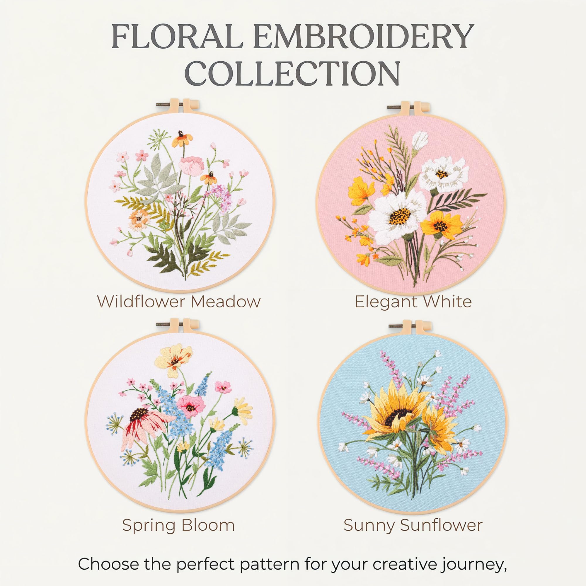 Beginner Embroidery Kit - Easy Stitching Tutorials -3 Beginner Embroidery Kit - Easy Stitching Tutorials -3