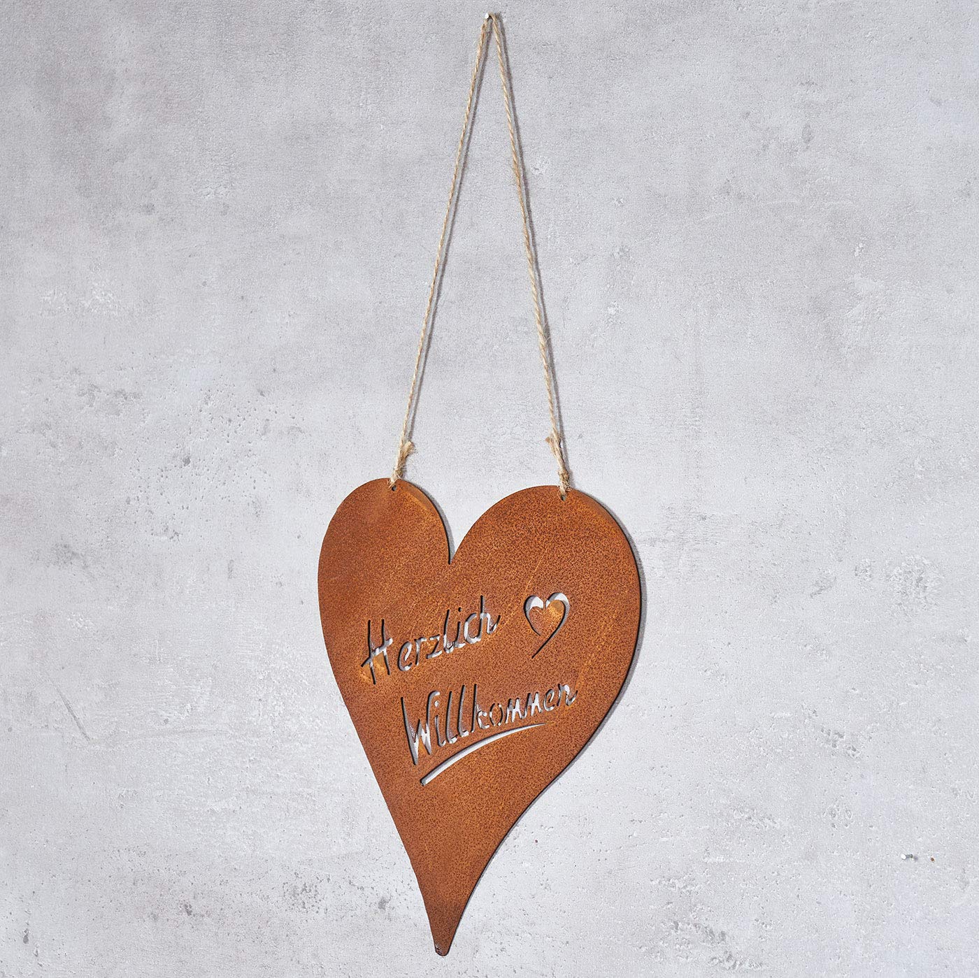 levandeo - Cartel Decorativo para Puerta de jardín (Metal Oxidado, 18 x 20 cm)