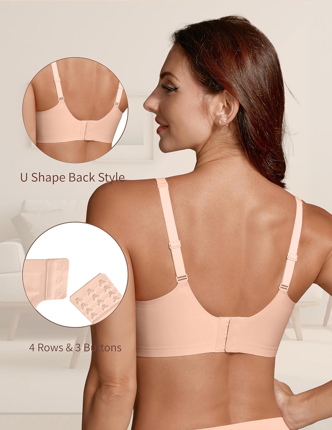 Maywind Jelly Bras for Women Push Up Wireless Deep V Seamless T-Shirt Bra, Jelly Wireless Push Up Bra Comfortable Supportive - Image 4