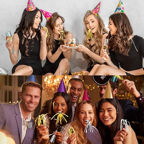 Miniatura 6 de 200 unidades de sopladores de ruido, cuernos de fiesta, sopladores de ruido para Halloween, Navidad, cumpleaños, fiesta deportiva, suministros de