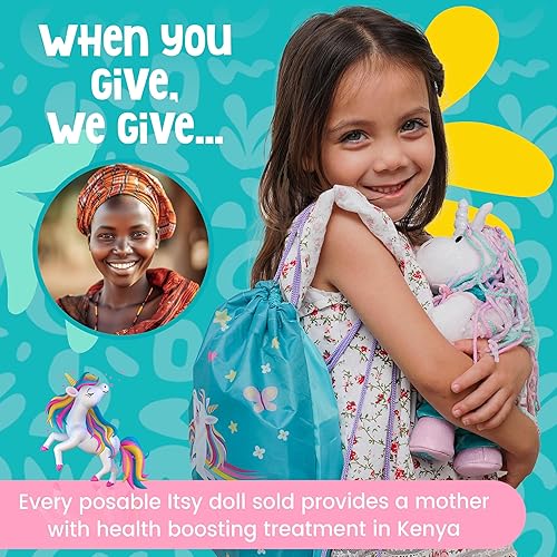 Miniatura 8 de Itsy - Animal de peluche de unicornio rosa con ropa de vestir como muñeca de bailarina, bueno para regalos de unicornio para niñas de 4 a 5 años,