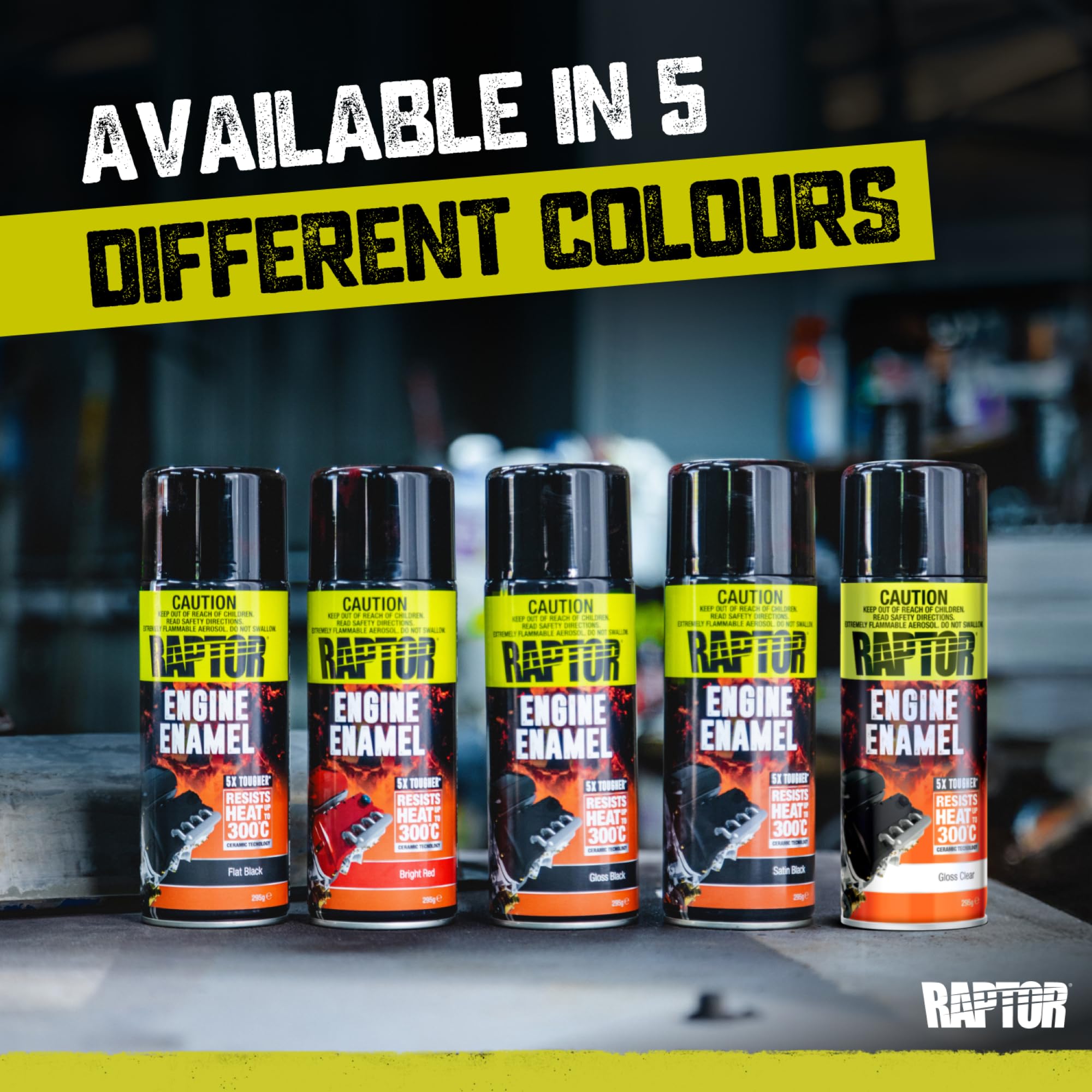 U-POL Raptor Engine Enamel | Pintura 1K Spray Para Motor | Resistente al Calor Hasta 300 °C | Protección Contra el Calor, Aceite y Líquidos en Compartimento del Vehículo