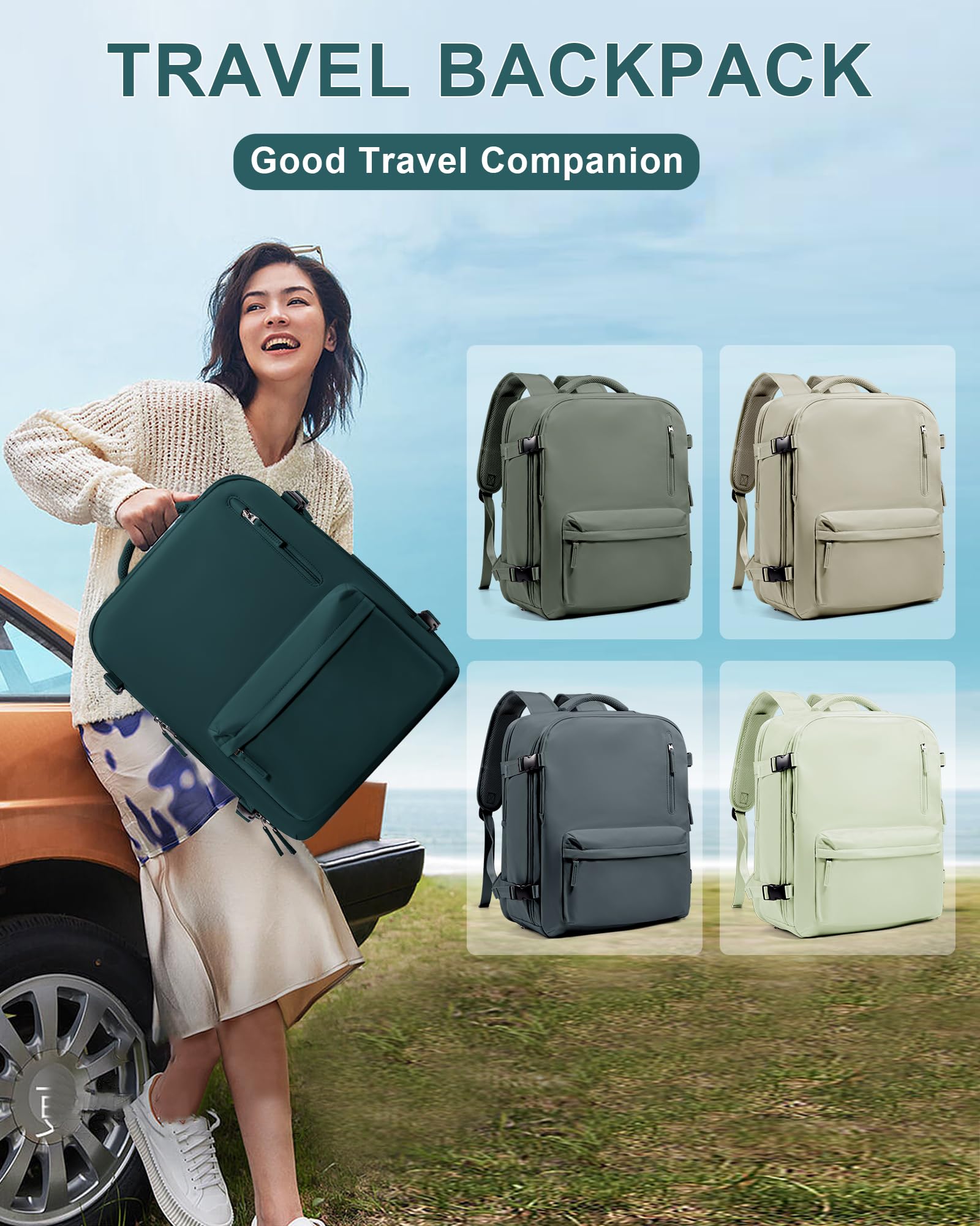 BJLFS Borse da Cabina per Ryanair 40×20×25 Bagaglio a Mano Easyjet 45×36×20 Borsa Zaino da Viaggio, Zaino da trekking,Zaino Casual per laptop da 14 pollici per scuola