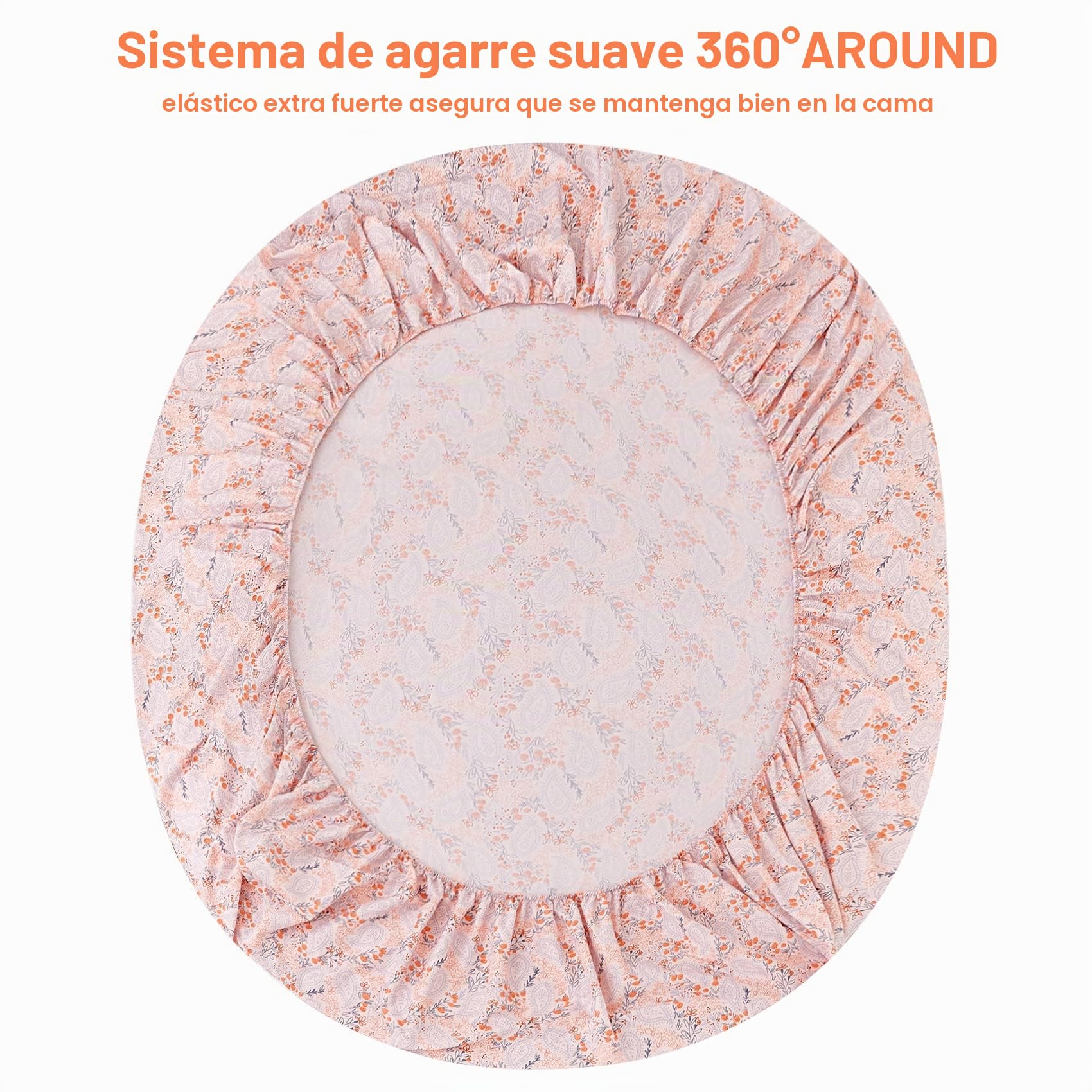 JSD Juego de sábanas de Microfibra con Estampado Floral Rosa, tamaño Queen, 4 Piezas, Suave, sin Arrugas