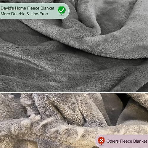 Miniatura 7 de David's Home Manta de forro polar tamaño King, ultra suave, más duradera, ligera, aterciopelada, sin pelusa y sin pelusas, manta acogedora de lujo