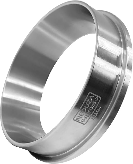 NEOUZA 51mm Coffee Espresso Dosing Funnel Ring Catcher 304 Stainless Steel Fits for 51mm Delonghi Breville Portafilter