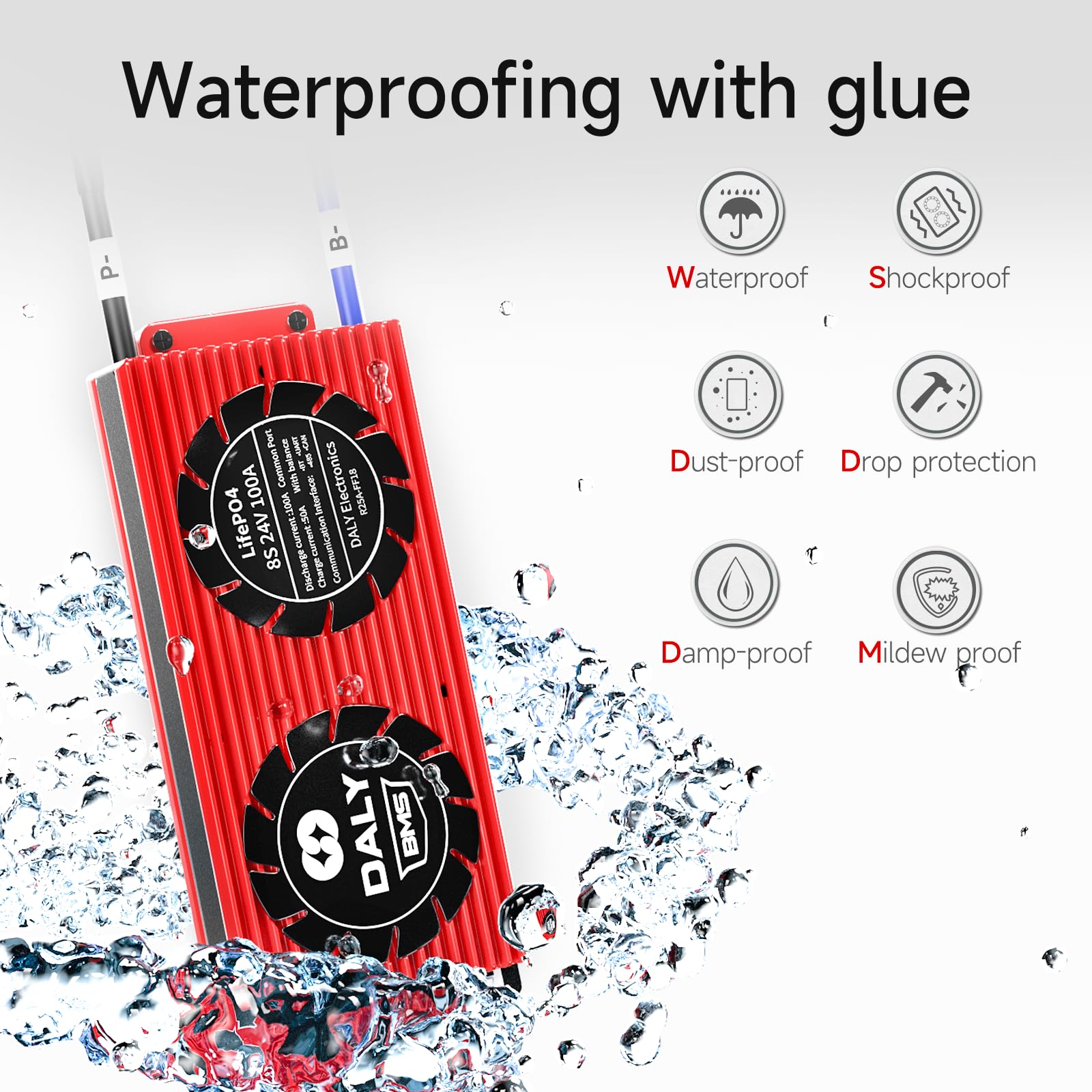 DALY Smart BMS 8S 24V 30A Per Batterie LiFePO4 - Con Bluetooth, RS485, CAN, UART - Monitoraggio Tempo Reale Via APP - Foto 3